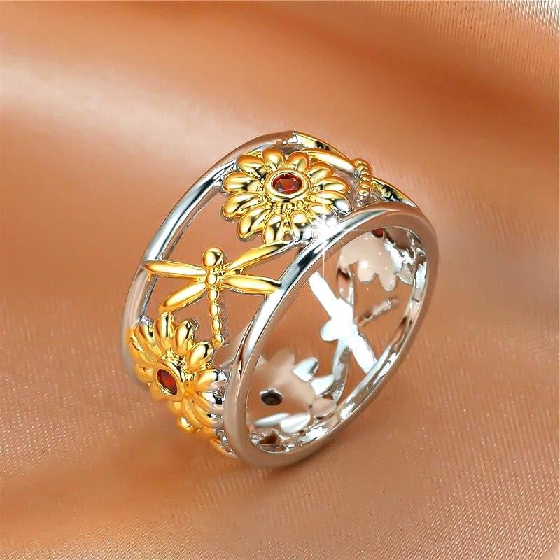 Bague Libellule Argent & Or