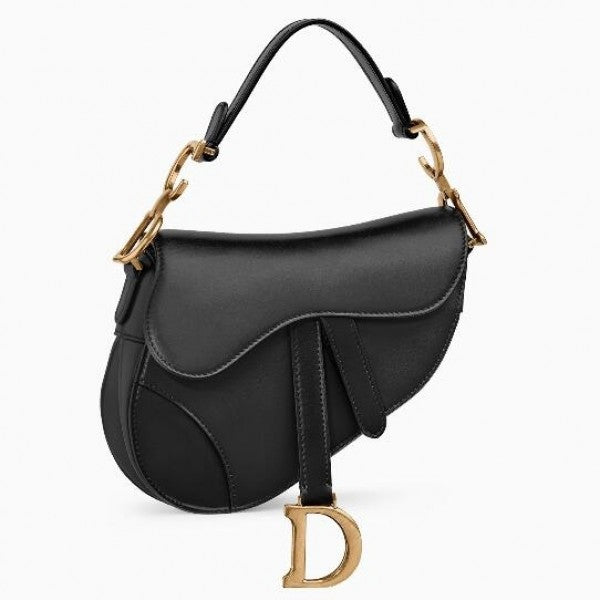 D Mini Saddle Bag  Grained Calfskin