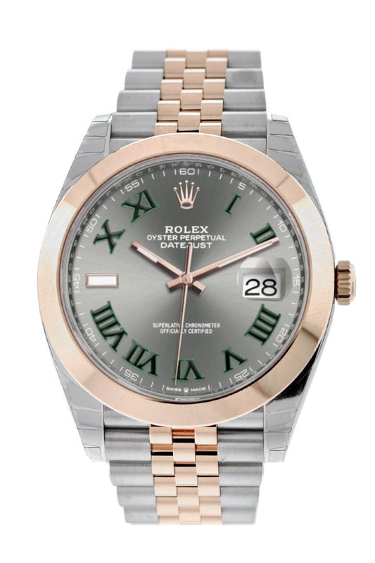 Rlx Datejust 41 Slate Dial Men's Steel and 18kt Everose Gold Jubilee Watch 126300