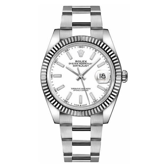 Rlx Datejust 41 White Dial Gold & Steel Men's Watch 126334-0009