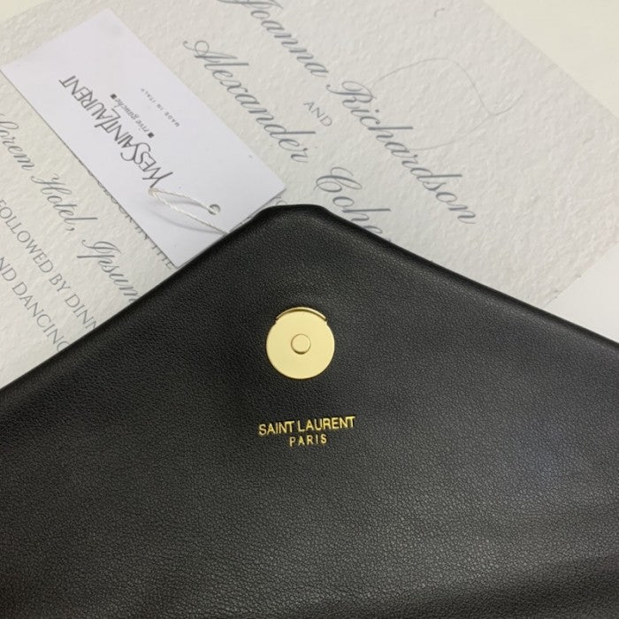 Y Loulou Bag Matelasse Y Leather Gold-tone Medium Black