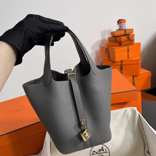 Hermes Picotin 18 Etoupe Authentic Bag 18cm