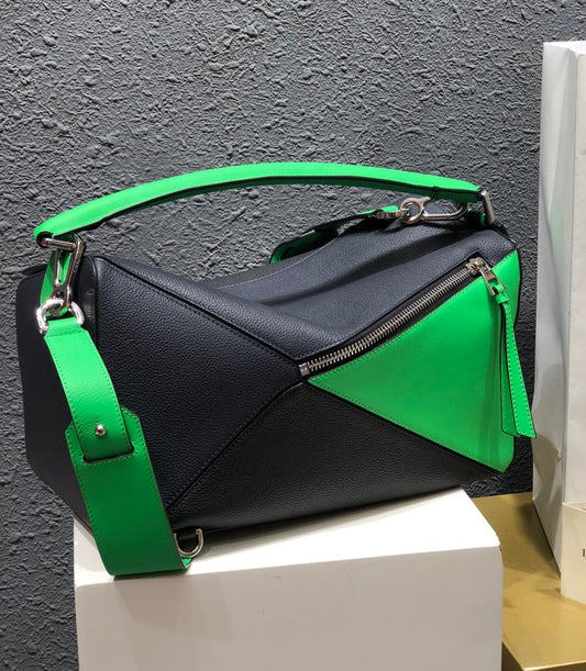 LOEWE Puzzle Edge Tote Bag Green, 35*17*24CM