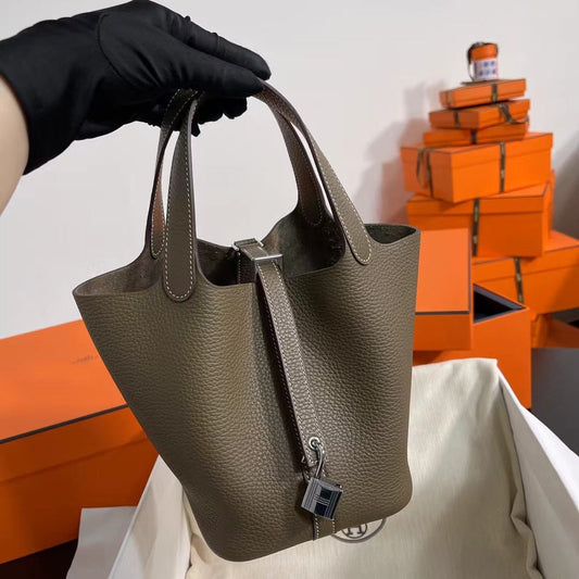 Hermes Picotin 18 Etoupe Authentic Bag 18cm