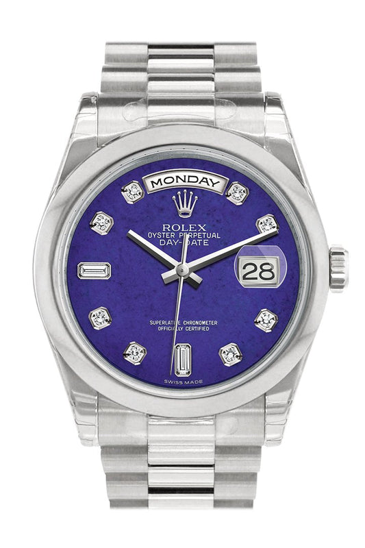 RLX Day Date 36 Lapis Lazuli Diamonds Dial President Men's Watch 118206