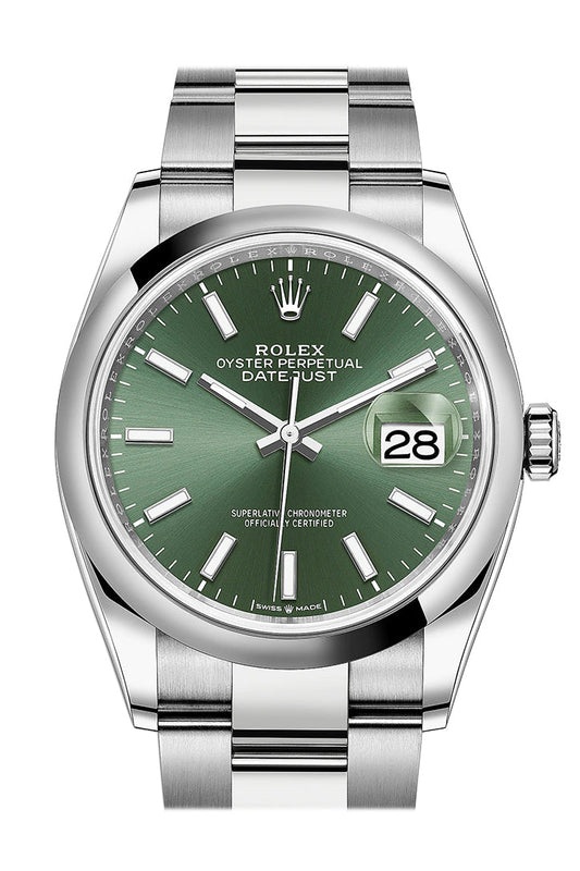 Rlx Datejust 36 Mint Green Dial  Watch 126200