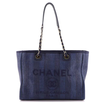 CC Deauville Tote Striped Raffia Small