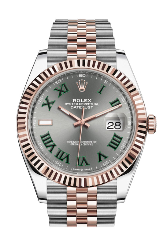 Rlx Datejust 41 Slate Dial Men's Steel and 18kt Everose Gold Jubilee Watch 126331