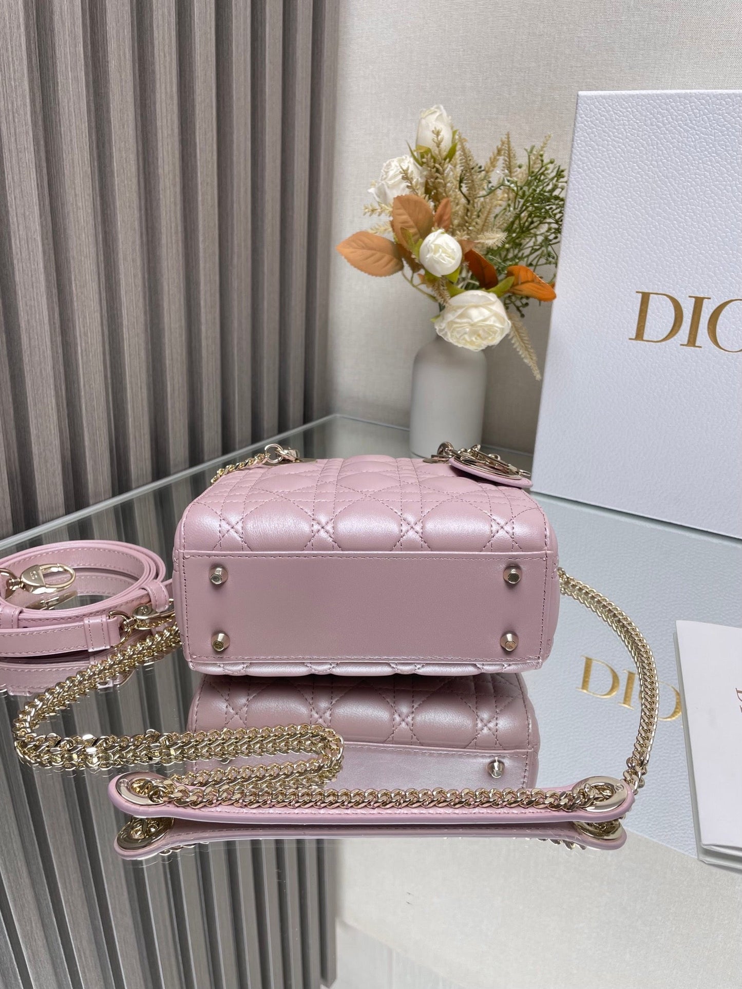 Miss Dior Lady Medium Grey HandBag M6010, 17*15*7cm