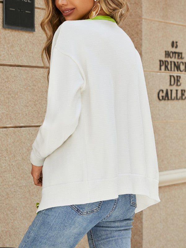 Casual Versatile V-Neck Knitted Sweater