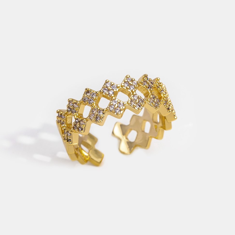 Bague en cristal Harper en or 14 carats
