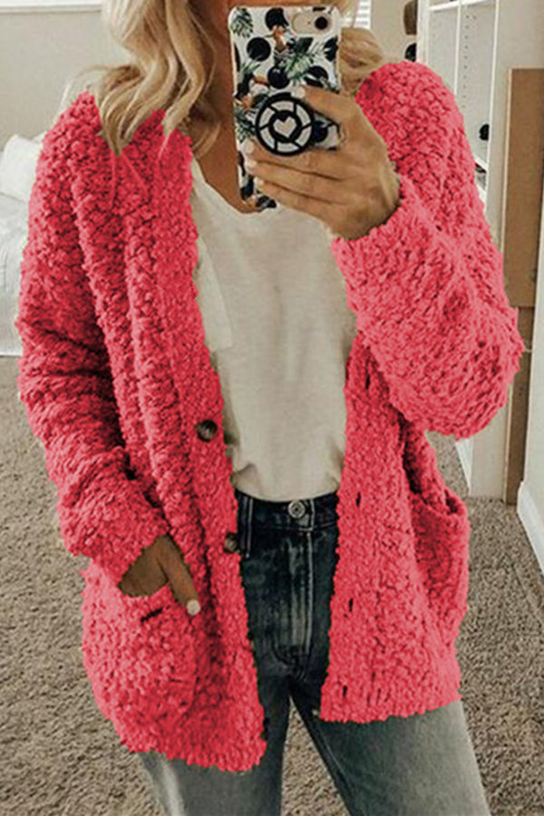 Campatillas Cardigan décontracté boutonné avec poche avant