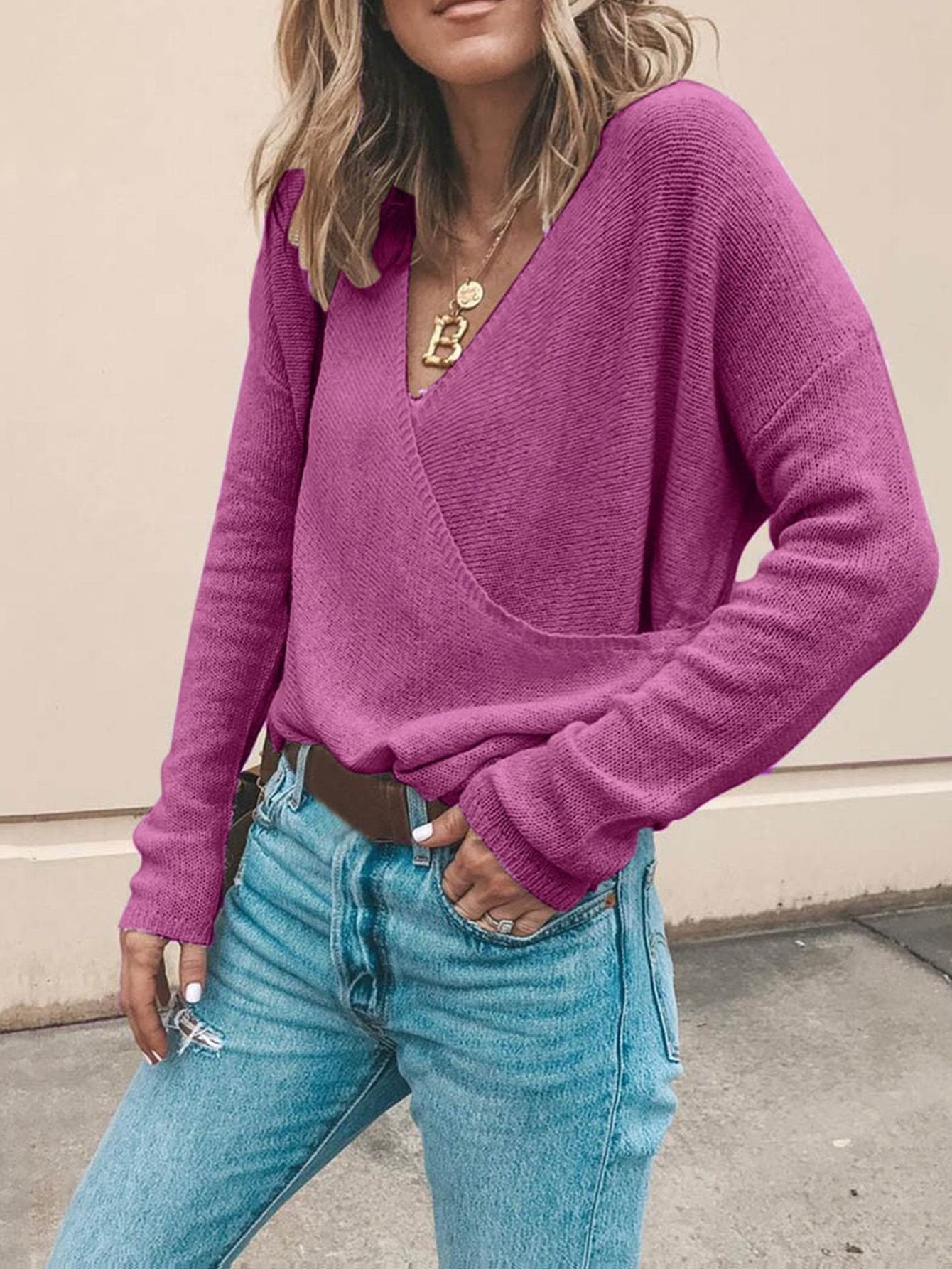 Soft Fashion Loose Pulls Blouse Automne Hiver Tricoté Col Roulé Pull Décontracté