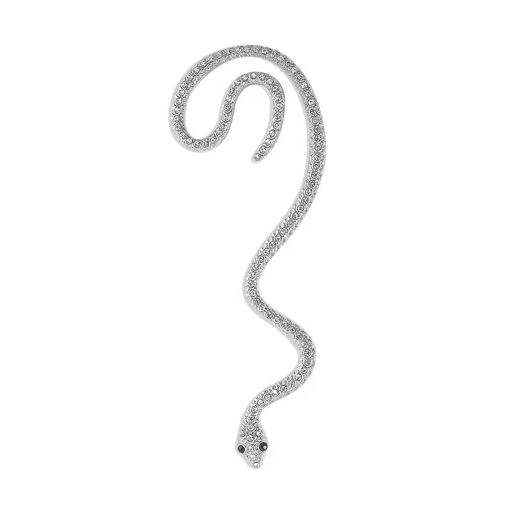 Clip d'oreille serpent en cristal