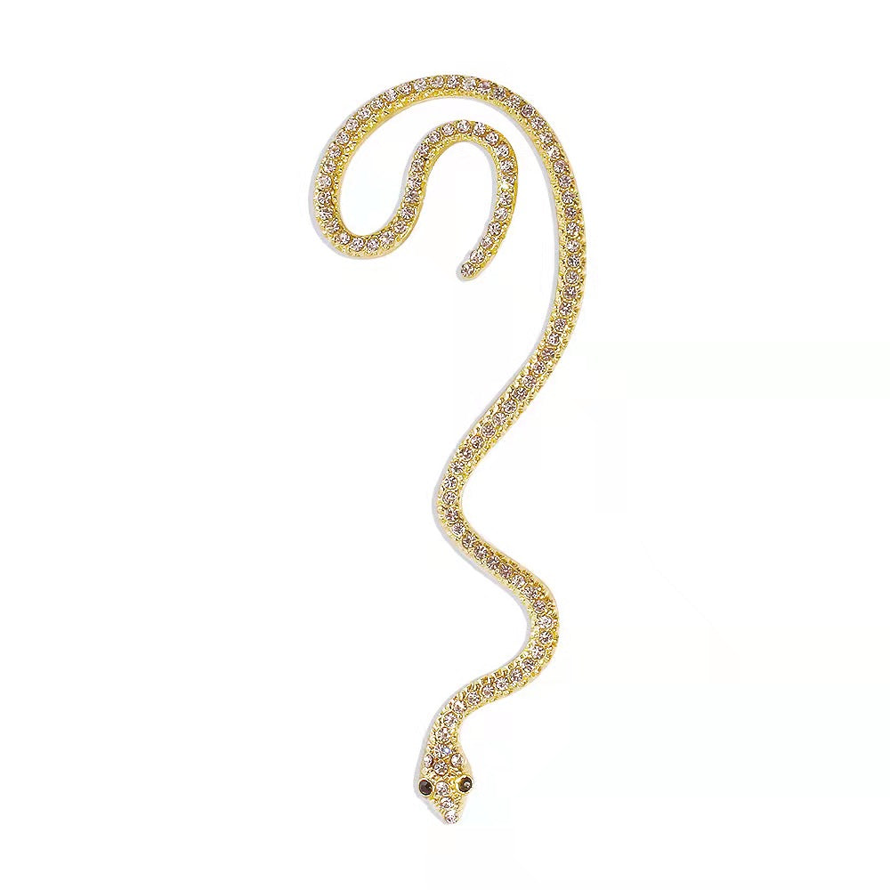 Clip d'oreille serpent en cristal