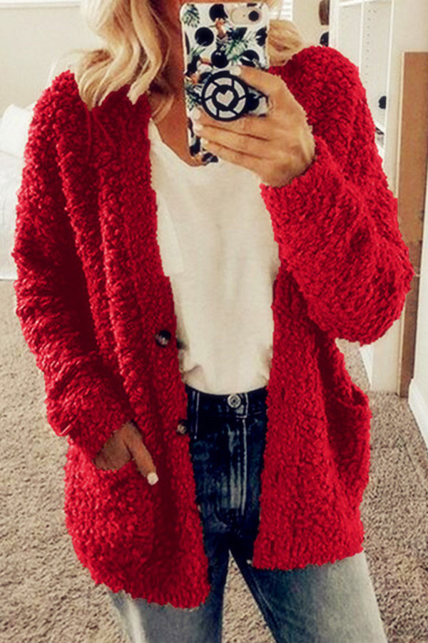 Campatillas Cardigan décontracté boutonné avec poche avant