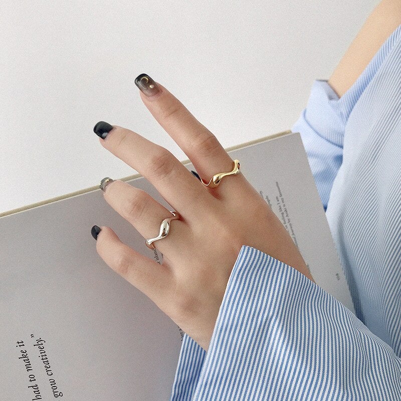 Bague vague en argent sterling 925