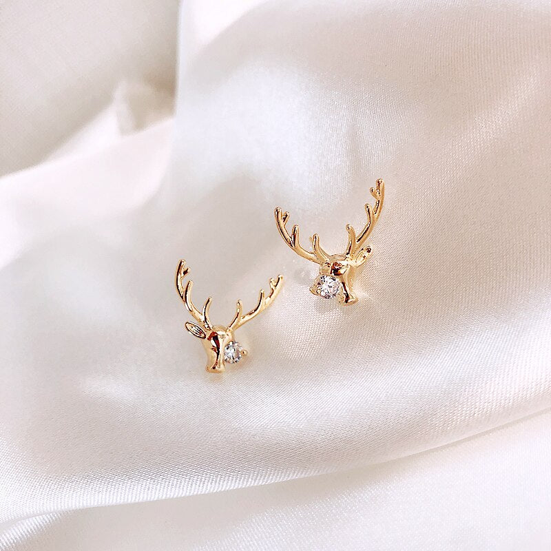 Gold Elk Earrings