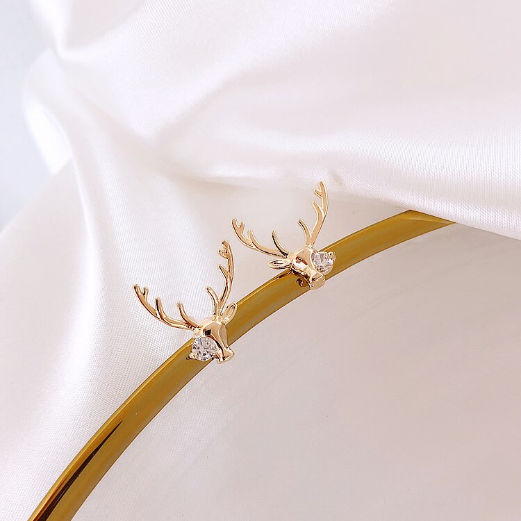 Gold Elk Earrings