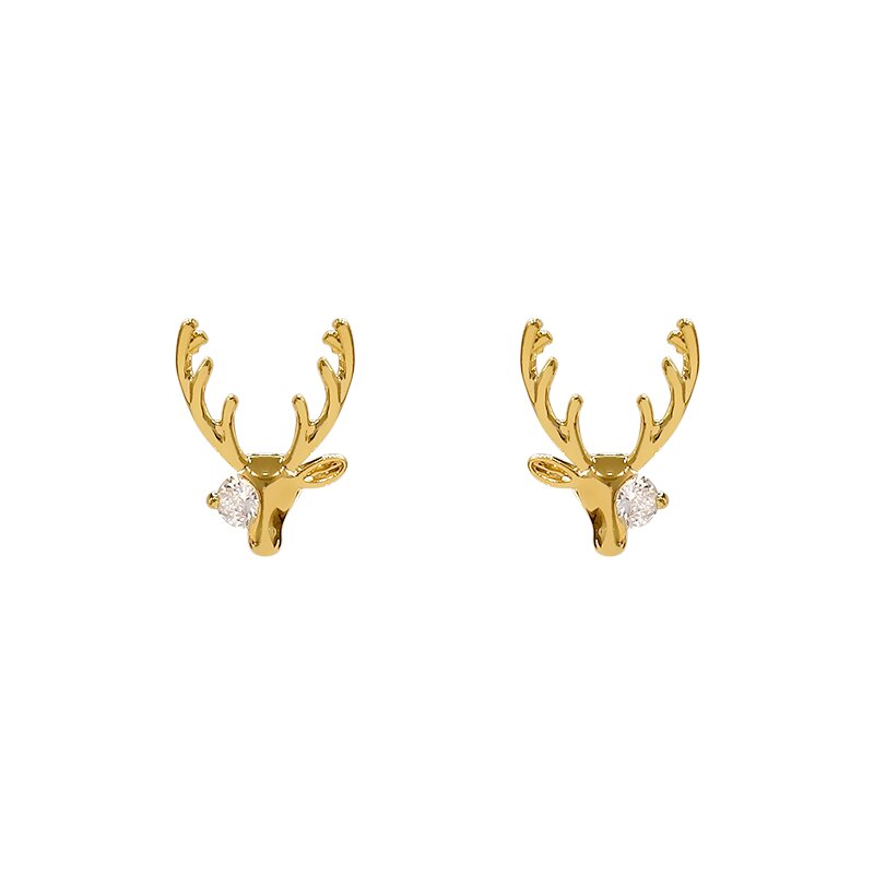 Gold Elk Earrings