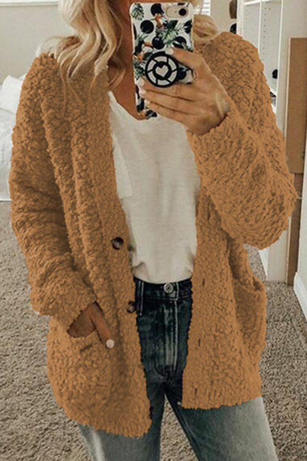 Campatillas Cardigan décontracté boutonné avec poche avant