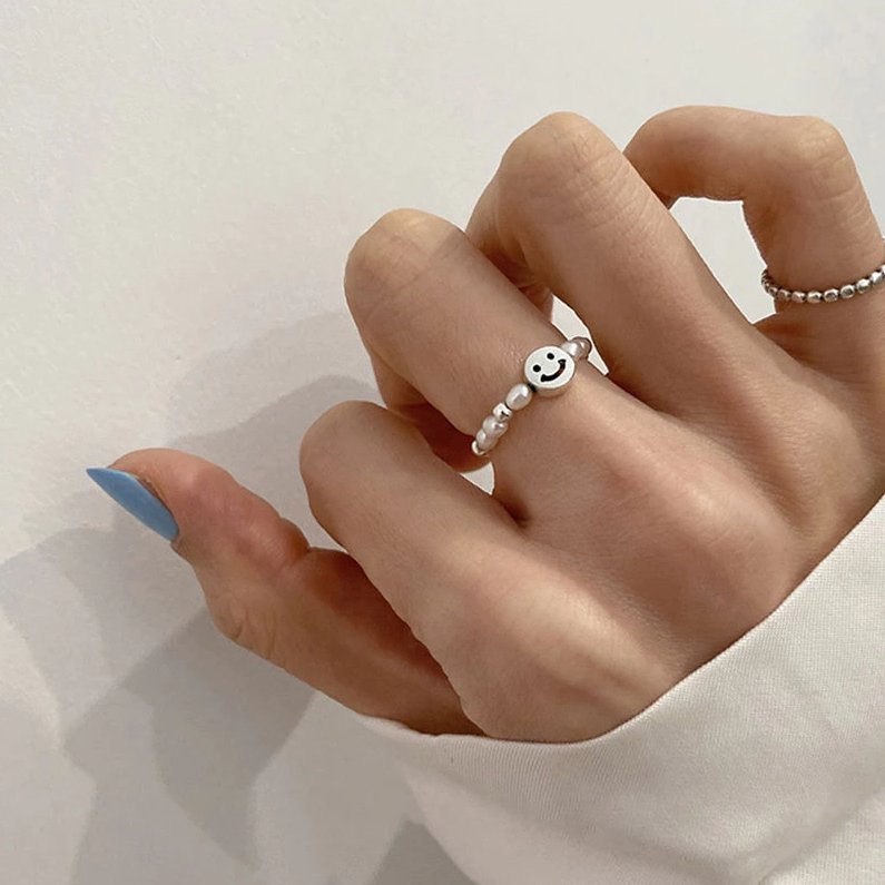 ‘Always Happy’ Smile Pearl Ring