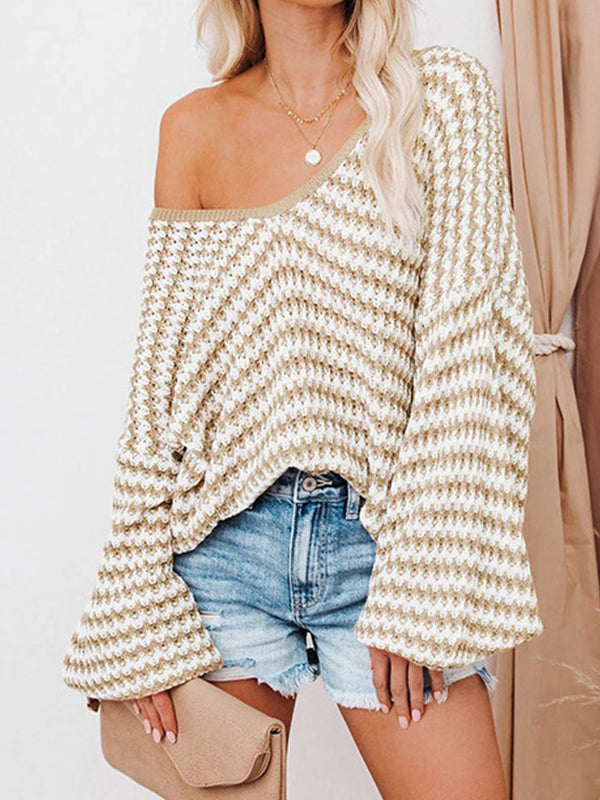 Pull à tricoter ample à col en V