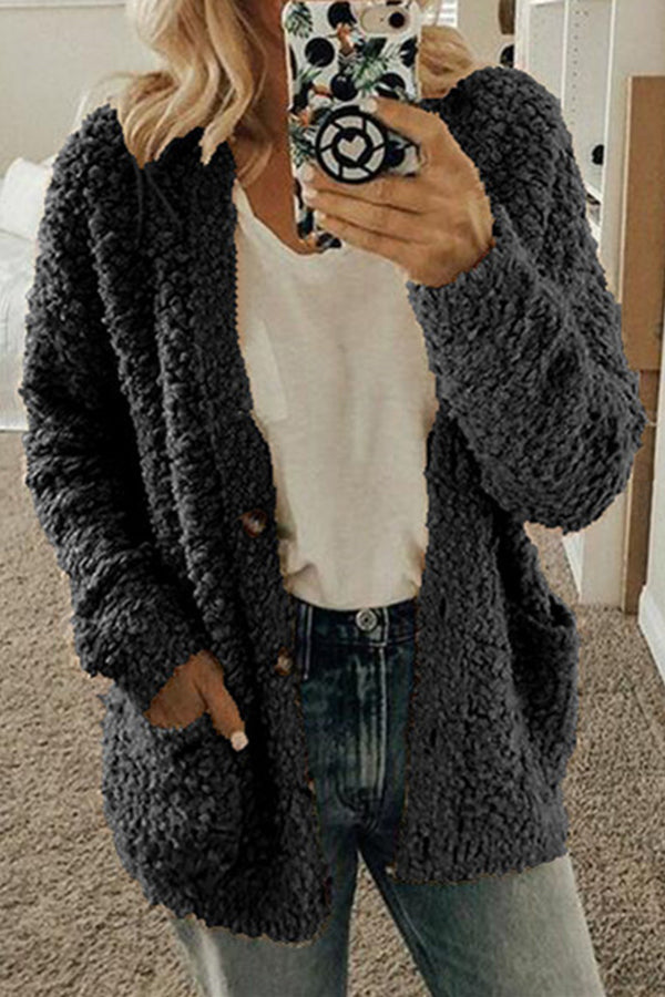 Campatillas Cardigan décontracté boutonné avec poche avant