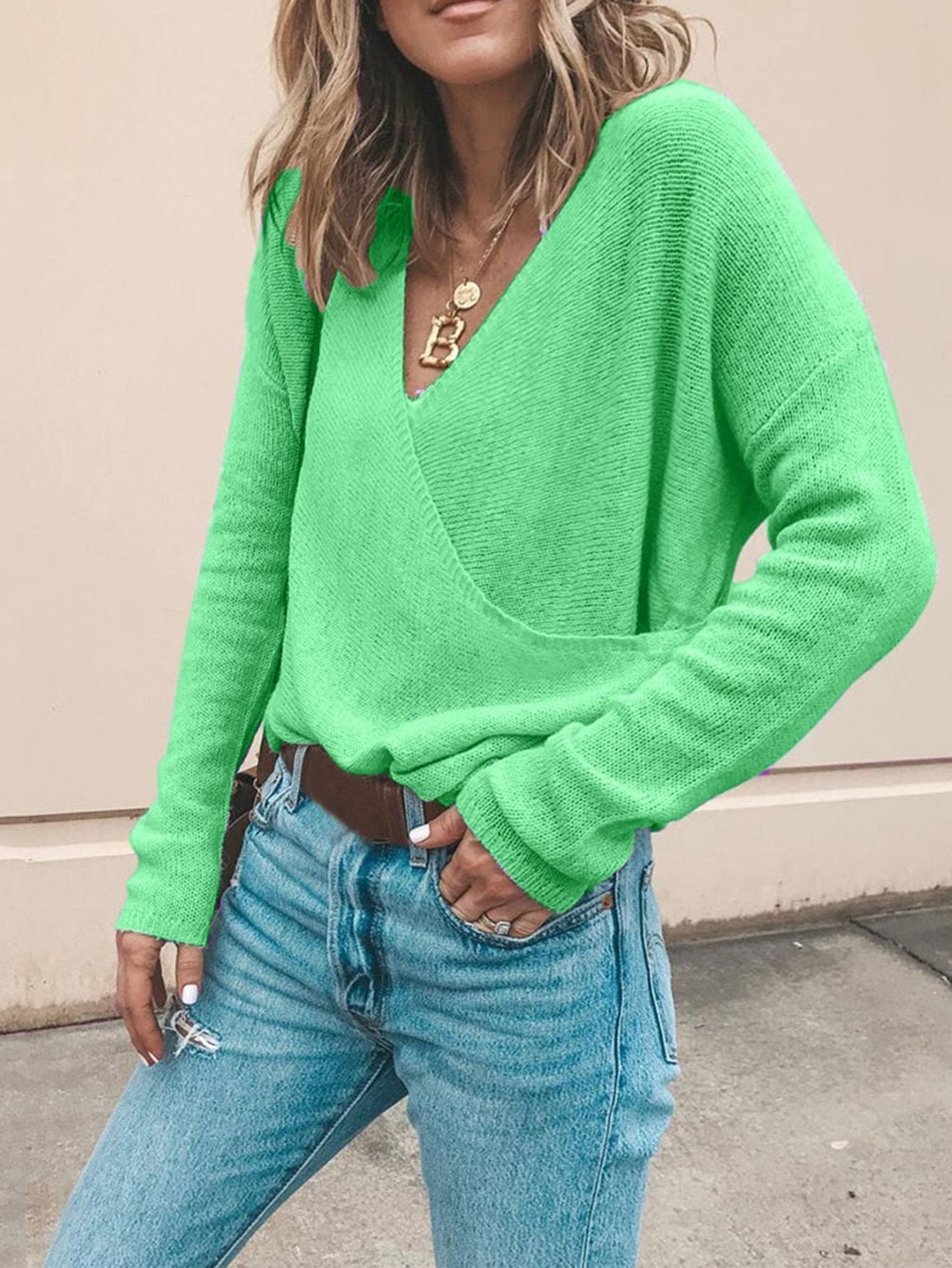 Soft Fashion Loose Pulls Blouse Automne Hiver Tricoté Col Roulé Pull Décontracté