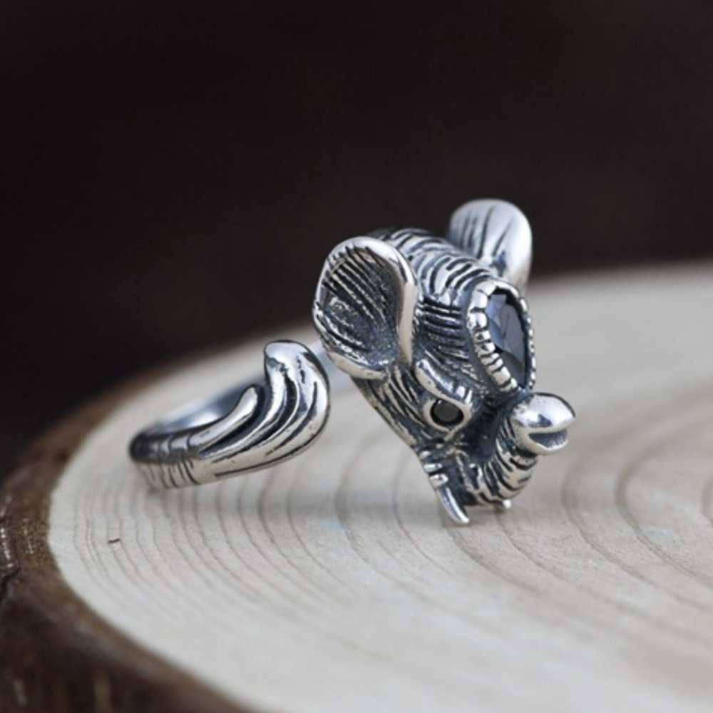 Bague éléphant en argent sterling Balmora