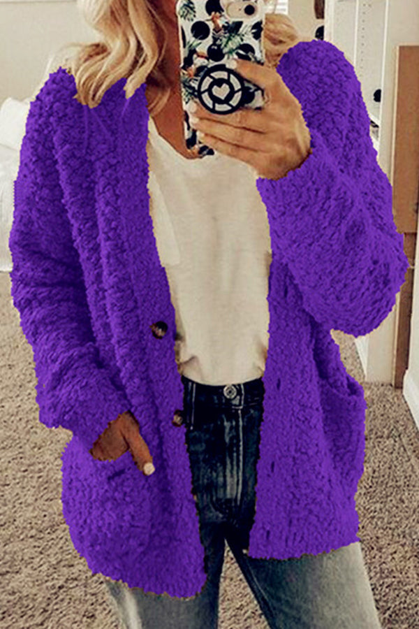 Campatillas Cardigan décontracté boutonné avec poche avant