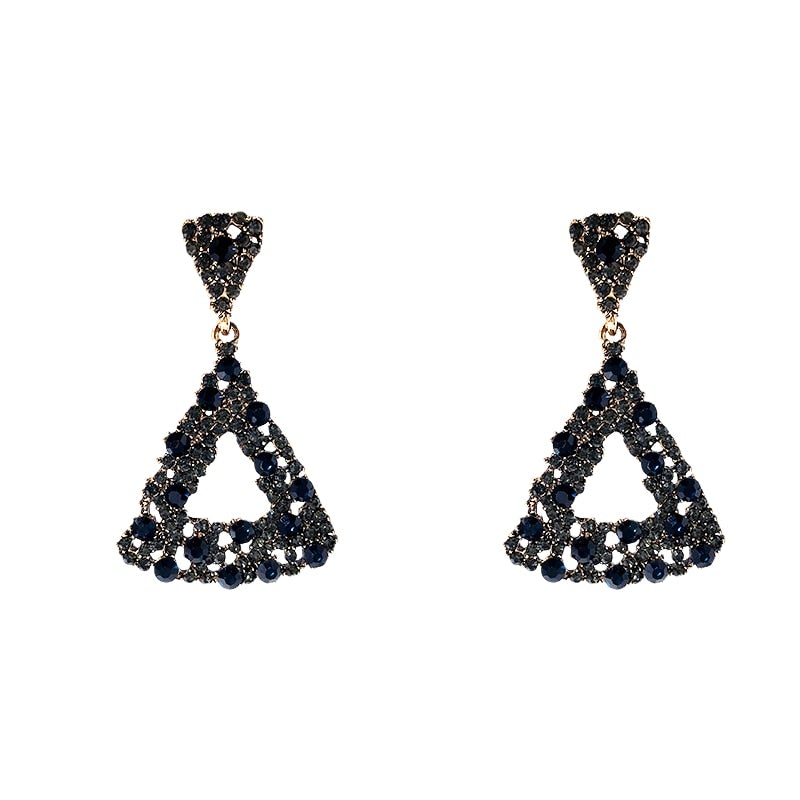 Black Crystal Drop Earrings