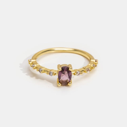 Bague en cristal d'améthyste violet Cameron