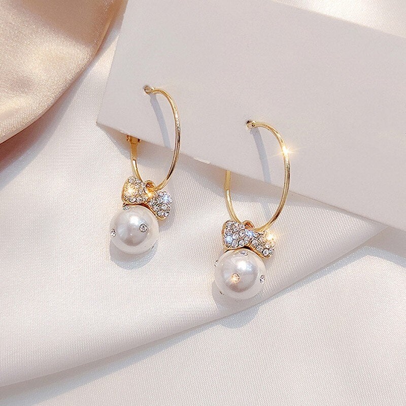 ‘Cherish You’ Pearl Hoop Earrings