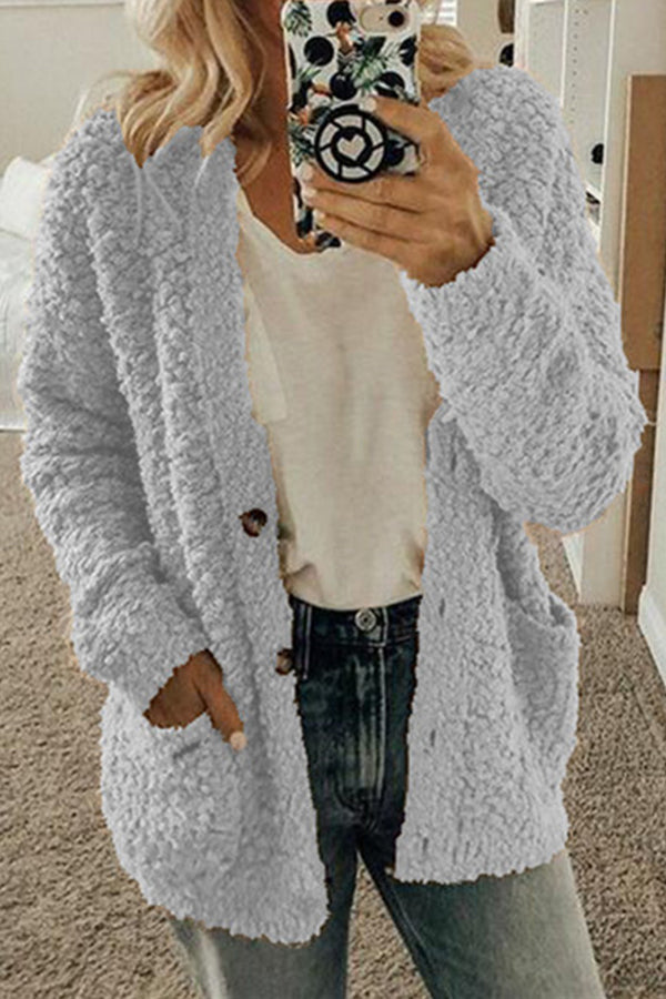 Campatillas Cardigan décontracté boutonné avec poche avant