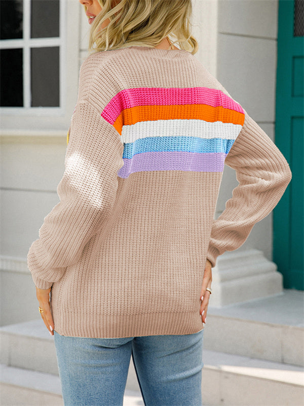 Chandail en tricot à enfiler à panneaux fins