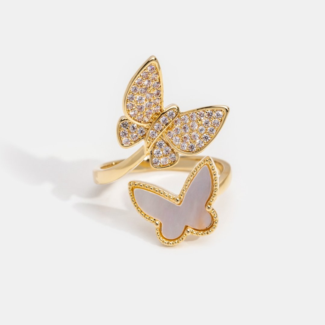 'Flutter Of Butterflies' Crystal Ring