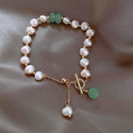 Freshwater Pearl & Aventurine Bracelet