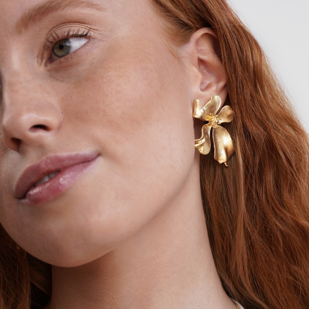 Geometric Flower Petal Earrings