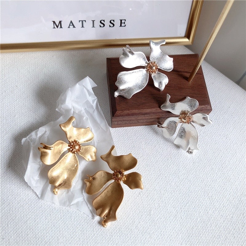 Geometric Flower Petal Earrings