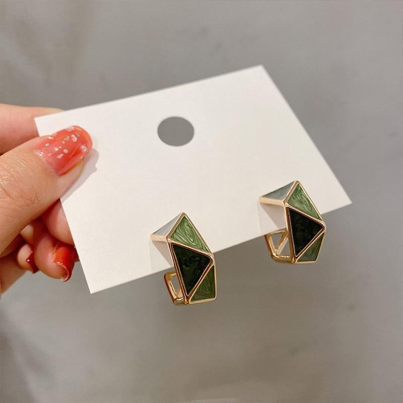 Geometric Glaze Hoop Earrings