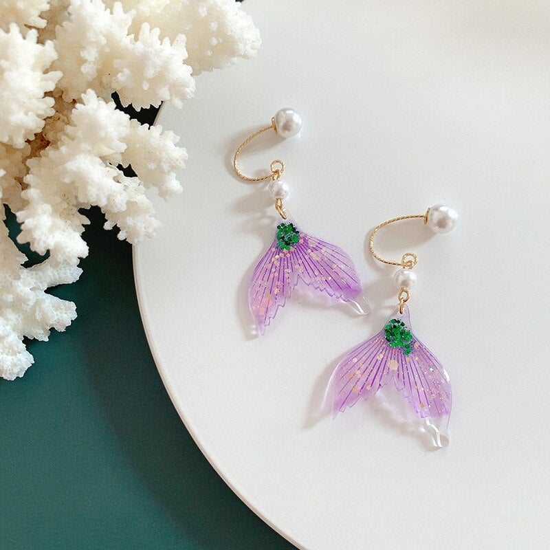 Glitter Mermaid Pearl Earrings