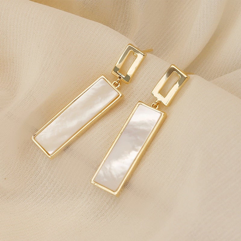 Gold Capiz Shell Earrings