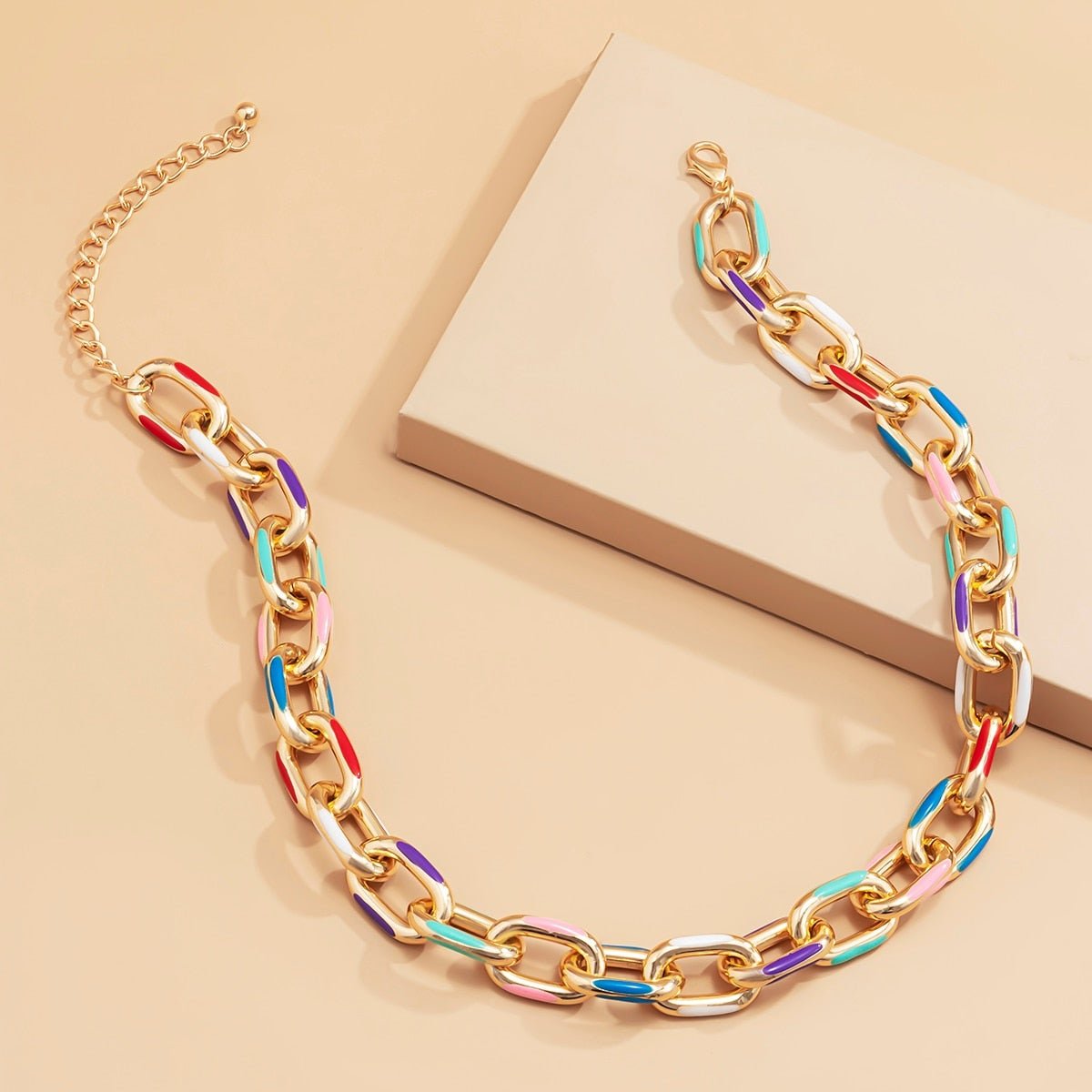 Gold Chain Rainbow Choker