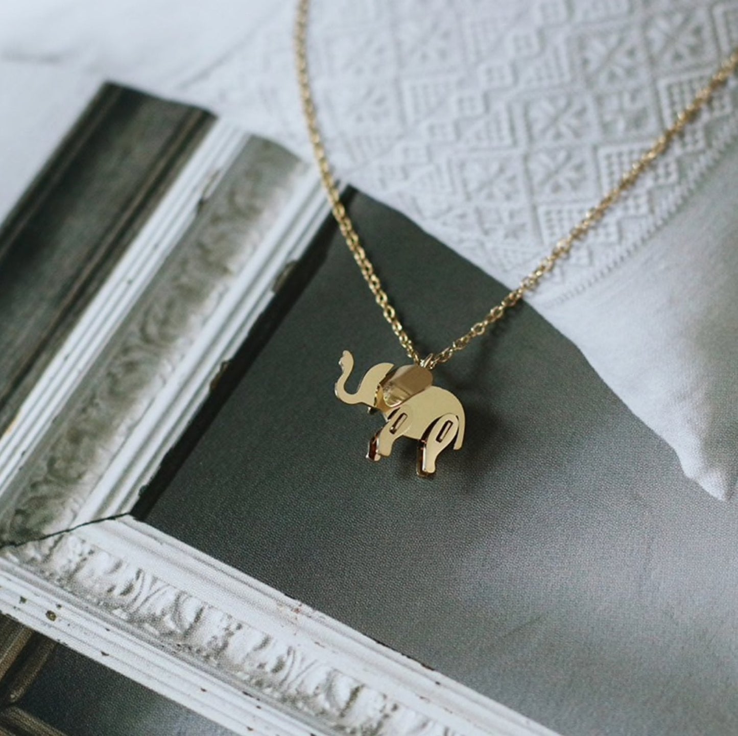 Gold Elephant Necklace