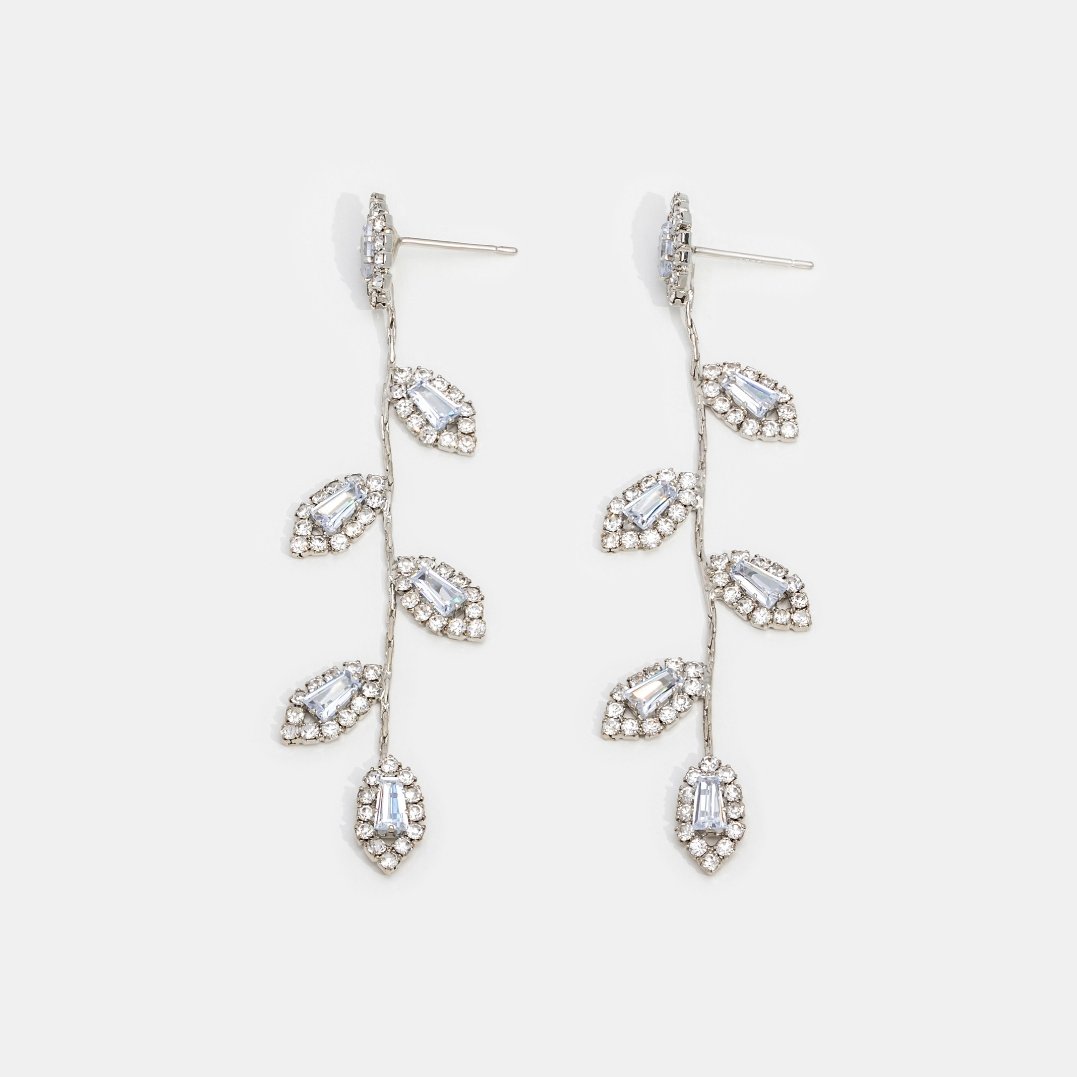 Gold Plated Crystal Vine Earrings