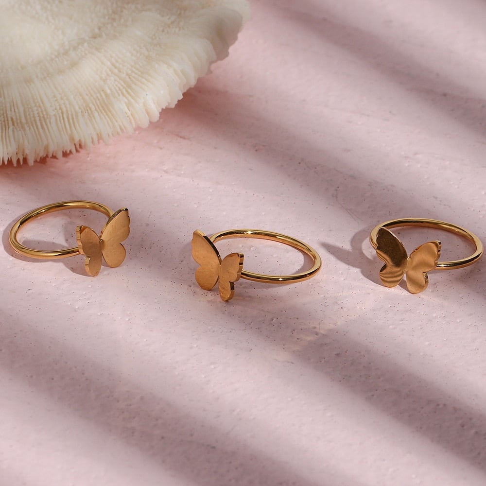 Golden Butterfly Ring