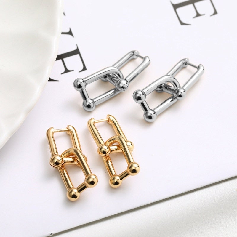 Golden Cindy Link Earrings