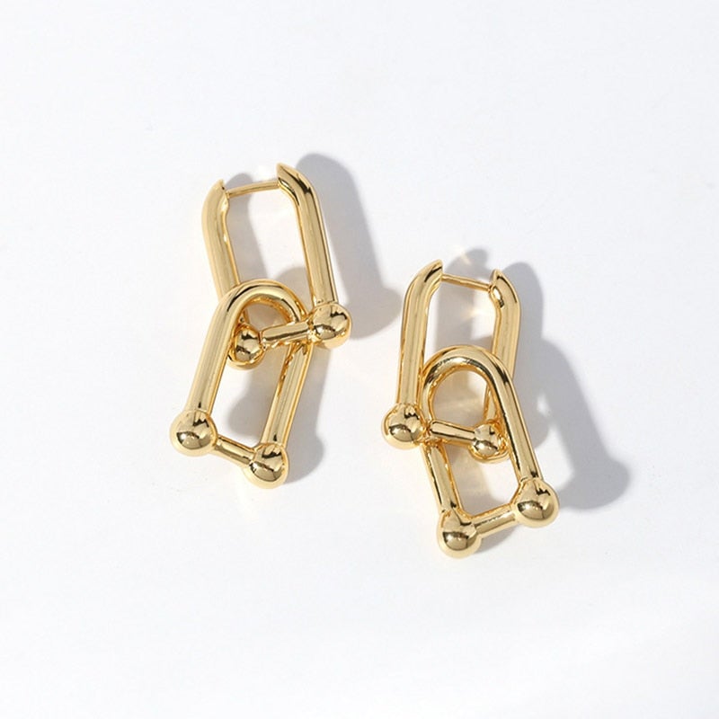 Golden Cindy Link Earrings