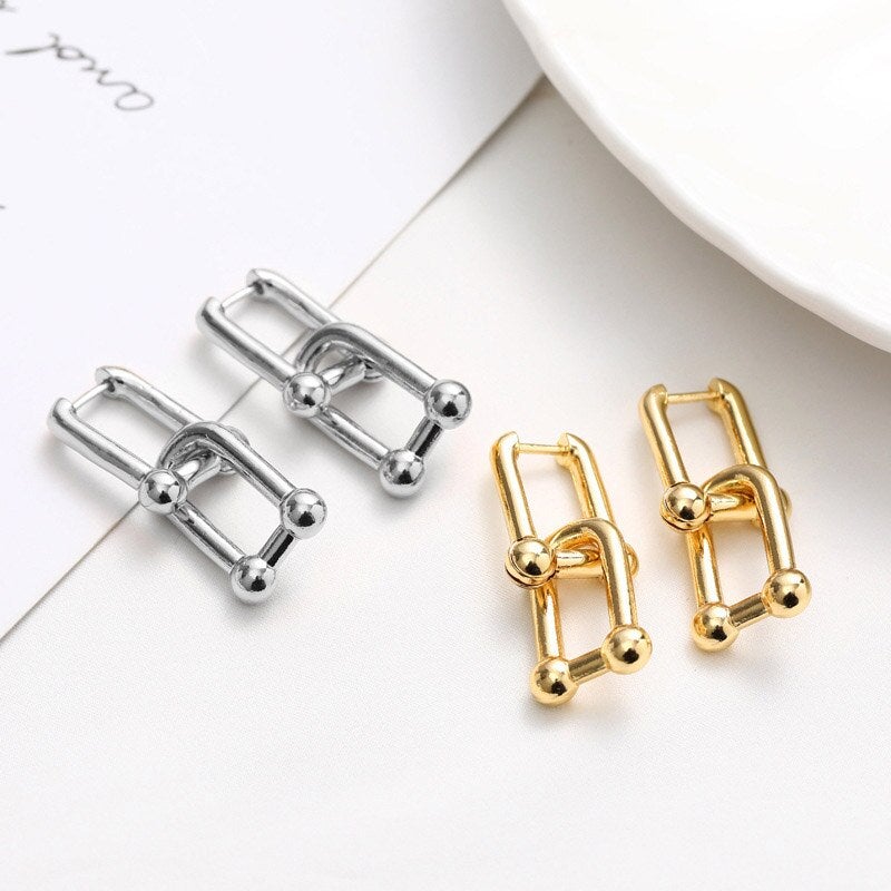 Golden Cindy Link Earrings